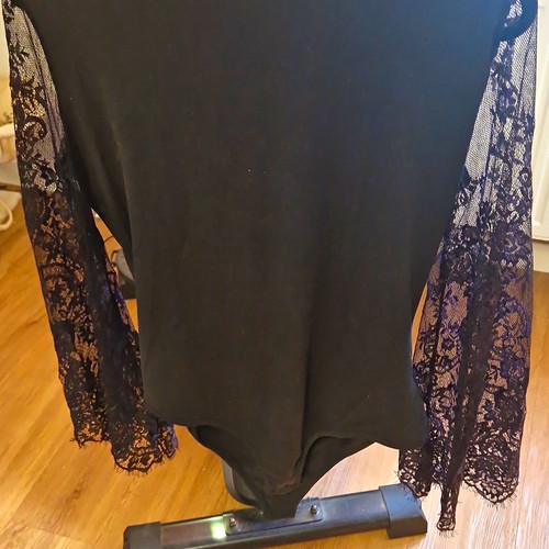 Damen body schwarz mit - body,