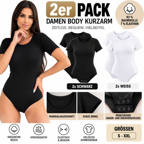 Damen body 2er pack - body,