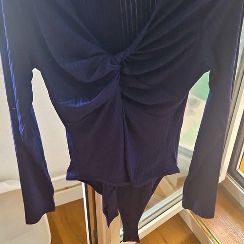 Damen body blau gerippt - damen,