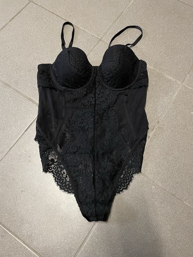 Damen body schwarz 80b - body,