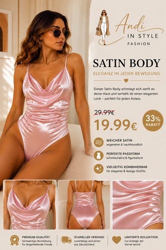 Premium damen satin body - ✨,