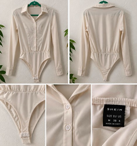 Shein damen body weiß - shein, langarm