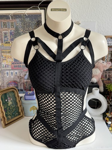 Schwarzer mesh body mit - schwarzer,